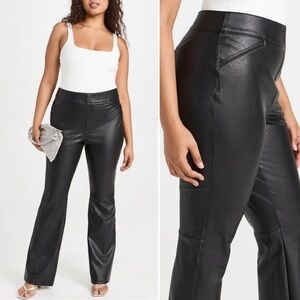Spanx Faux Leather Flare Pant Black Pull On High Elastic Waistband Edgy Plus 3X
